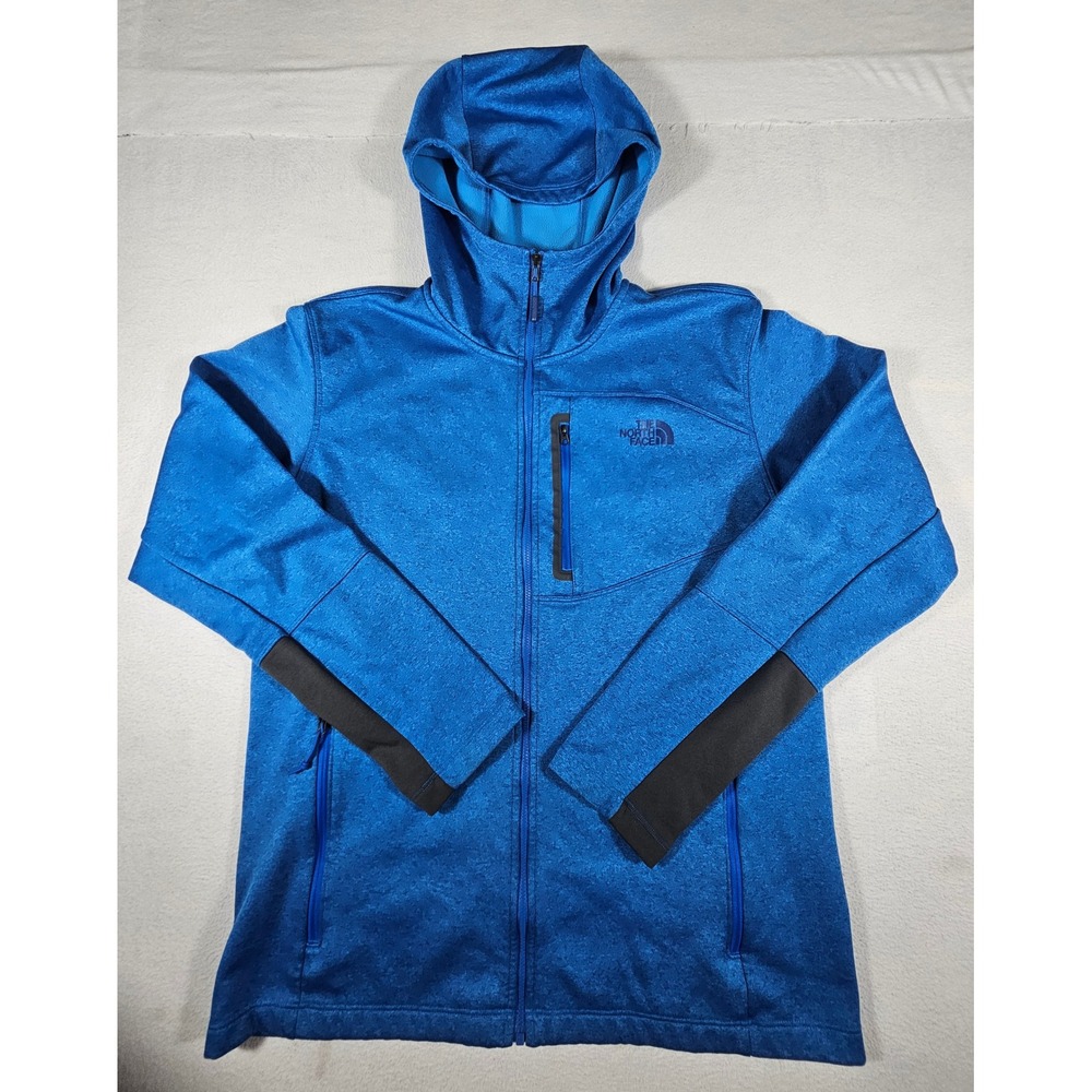 The North Face‎ Mens Blue Heathered Full Zip Fleece Hoodie Jacket Large
